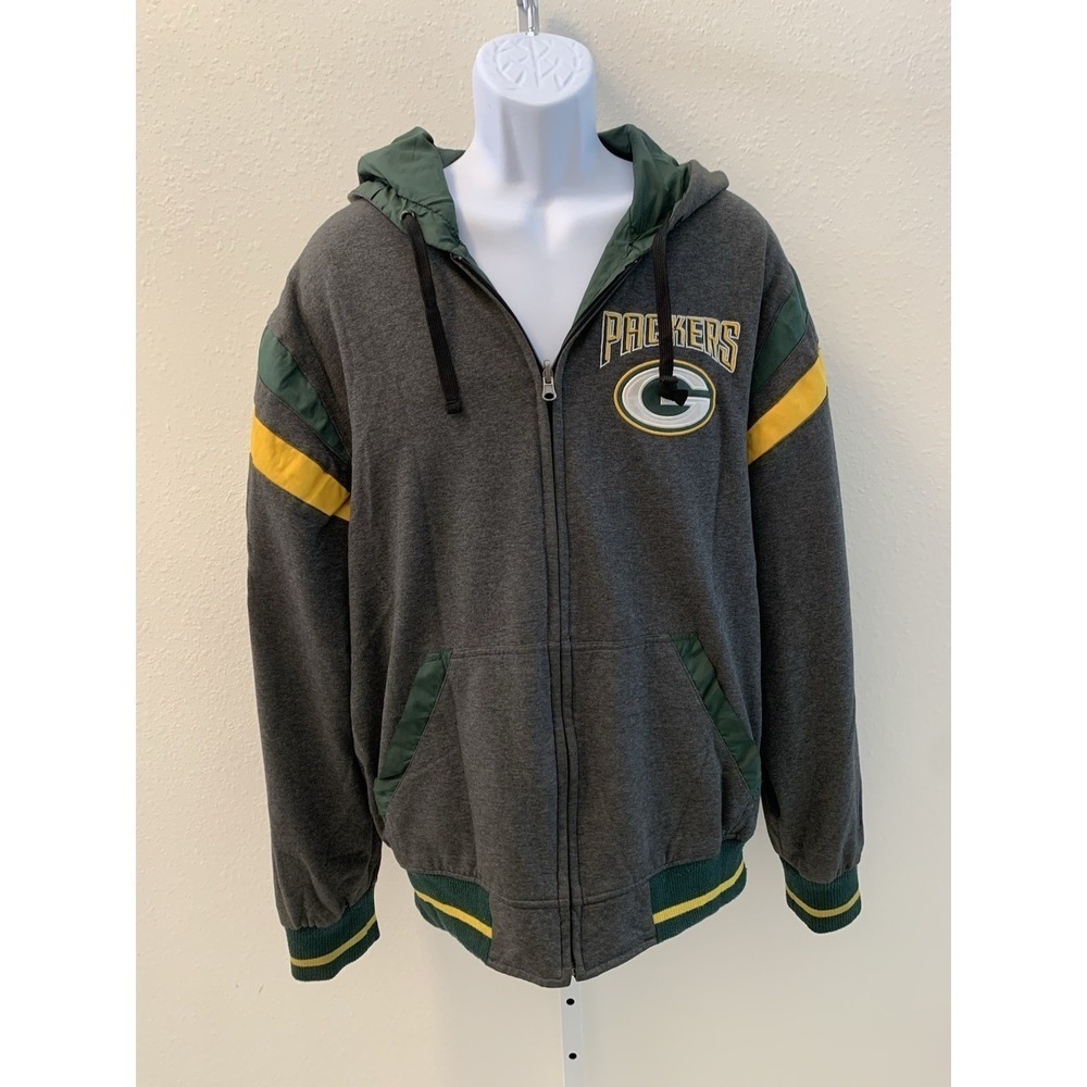 VTG Nike Green Bay Packers Varsity Jacket Men's Large NFL Reversible Size XL - Picture 2 of 13